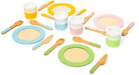 BigJigs set de vajilla de madera - set de cocina de juguete para niños-3