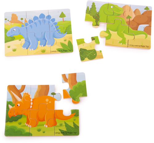 Bigjigs Dinosaurio (Puzzles de 6 piezas) 3 Puzzles