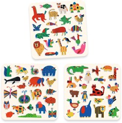 Djeco stickers animales fieltro 60 piezas - set creativo FSC