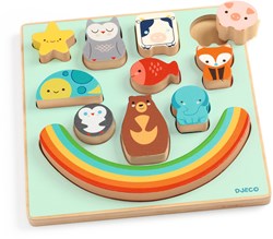 Djeco puzzle de madera Puzz & Boom Rainbow - juego de equilibrio FSC 100%