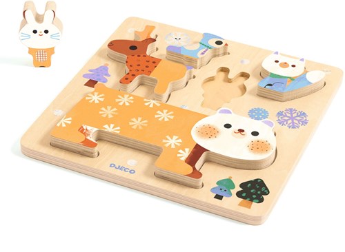 Djeco puzzle de madera WoodyStack - juguete educativo puzzle niños
