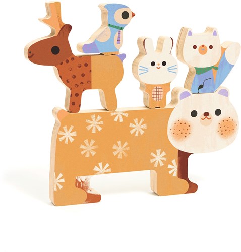 Djeco puzzle de madera WoodyStack - juguete educativo puzzle niños-3
