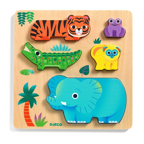 Djeco puzzle de madera WoodyWild - juguete educativo FSC 100%-2