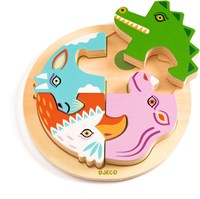 Djeco puzzle de madera cocodrilo - juguete educativo FSC 100%