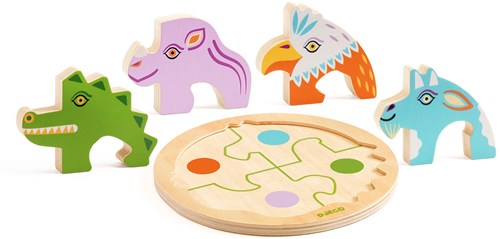 Djeco puzzle de madera cocodrilo - juguete educativo FSC 100%-2