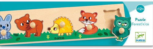 Djeco puzzle de madera Forest'n'co - juguete animales del bosque FSC 100%-3
