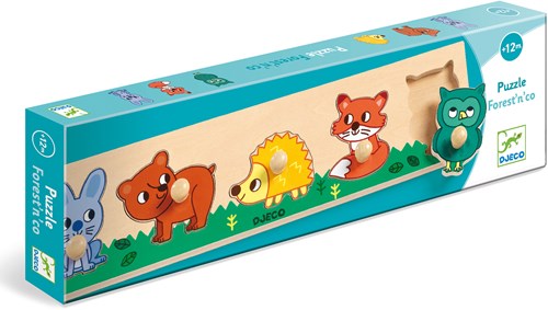 Djeco puzzle de madera Forest'n'co - juguete animales del bosque FSC 100%-2