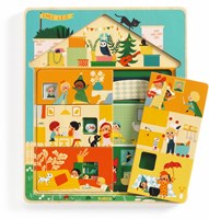 Djeco puzzle de madera - juguete educativo 3 niveles Chez Leo-2