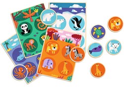 Djeco juego de madera Loto Wood - juego educativo de memoria animales FSC