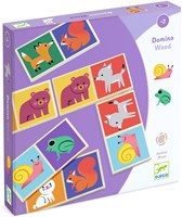 Djeco juego educativo de madera Domino Wood - FSC 100% animales del bosque-3