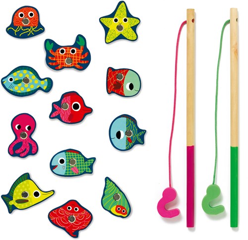 Djeco juego de pesca Fishing Colour - juguete magnético de madera FSC-2