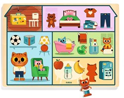 Djeco puzzle casa de madera - juguete educativo puzzle niños