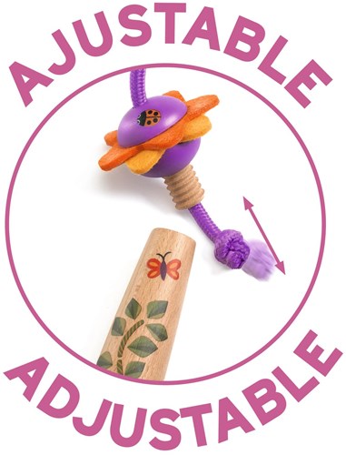 Djeco cuerda para saltar juguete - Florita ajustable FSC 100% calidad-2