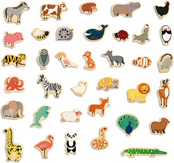 Djeco imanes de madera Magnimo - juguete educativo animales FSC