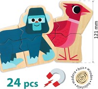 Djeco imanes de madera Mixanimo - juguete educativo FSC 100% animales-2
