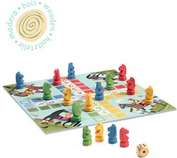 Djeco juego de mesa clásico infantil Petits chevaux junior carrera de caballos