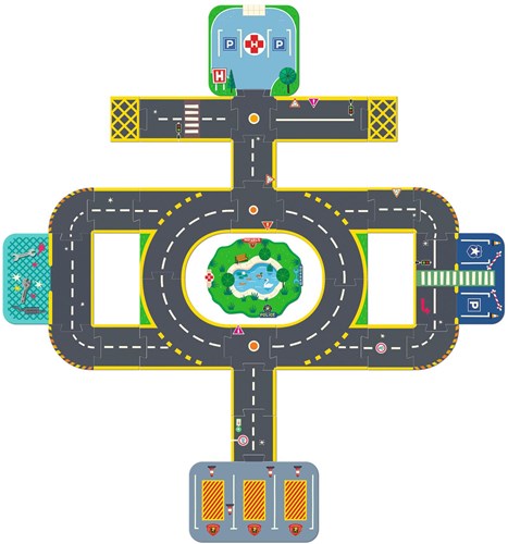Djeco puzzle ciudad - puzzle gigante 33 piezas para niños