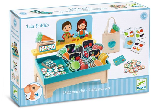 Djeco puesto de mercado de juguete Léa & Milo - juego de rol mercado-3