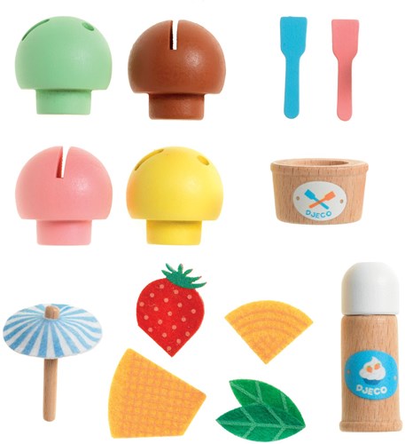 Djeco set de helados de juguete - juguete de imitación de madera FSC 100%-2