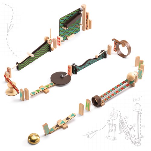 Djeco circuito de canicas de madera Zig & Go - Big Boum Wall 48 piezas FSC