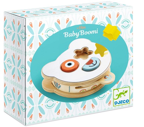 Djeco juguete para bebé BabyBoomi caja clasificadora de formas de madera con espejo-3