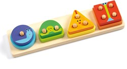 Djeco juguete de madera para bebés 1234Basic - Puzzle de formas FSC 100%