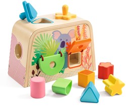 Djeco caja de formas de madera Multi Boita - juguete educativo para bebés