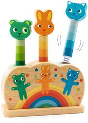 Djeco juguete de madera para bebés Popop pidoo juego pop-up colorido