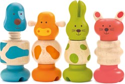 Djeco juguete de madera Vis-animo colores bebé set de bloques