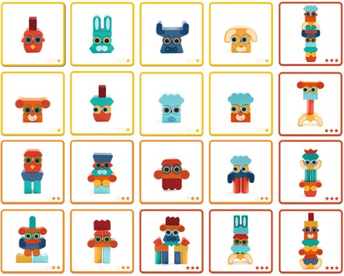 Djeco set de construcción de madera Ze Faces - educativo FSC 100%