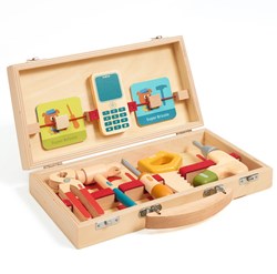 Djeco caja de herramientas de madera Super Bricolo set de juego para niños