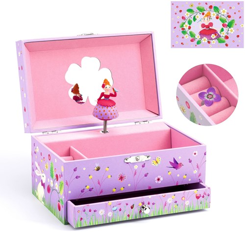Djeco caja de música Princess' Melody - joyero rosa-2