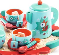 Djeco juguete de cocina Fox's party juego de té de madera FSC 100%-2