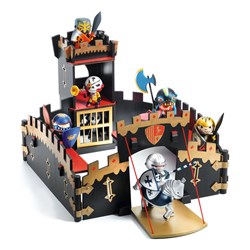 Djeco castillo de juego Ze Black Castel - castillo de caballeros de madera Arty Toys