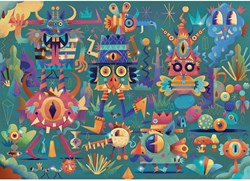 Djeco puzzle Fiesta de monstruos - 50 piezas - cartón FSC