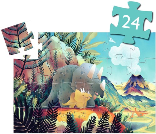 Djeco puzzle silueta Teo el dino - 24 piezas - cartón FSC-2
