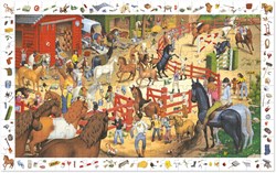 Djeco puzzle equitación - puzzle de observación 200 piezas con póster