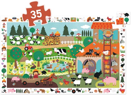 Djeco puzzle de observación granja - 35 piezas cartón FSC-2