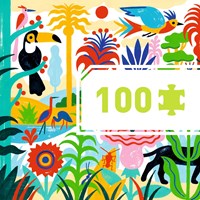 Djeco puzzle Jungle - 100 piezas - cartón FSC - rompecabezas colorido-2