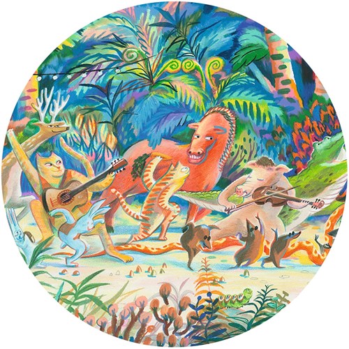 Djeco puzzle 200 piezas - banda musical del bosque para niños-3