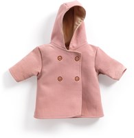 Djeco ropa para muñecas Abrigo con capucha rosa - accesorio para muñeca bebé
