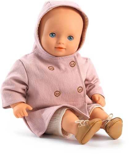 Djeco ropa para muñecas Abrigo con capucha rosa - accesorio para muñeca bebé-2