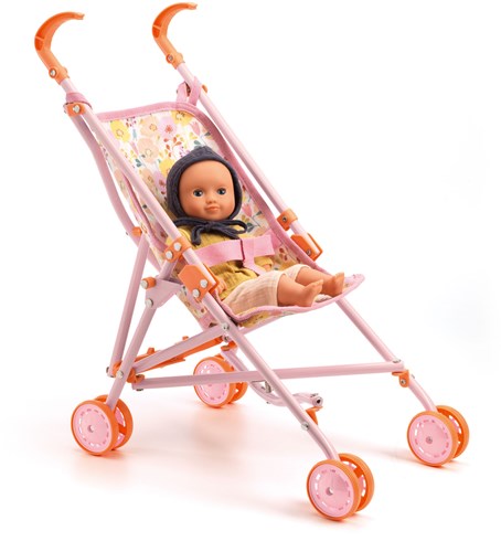 Djeco accesorios carrito muñecas Flowers - 54 cm buggy ligero-3