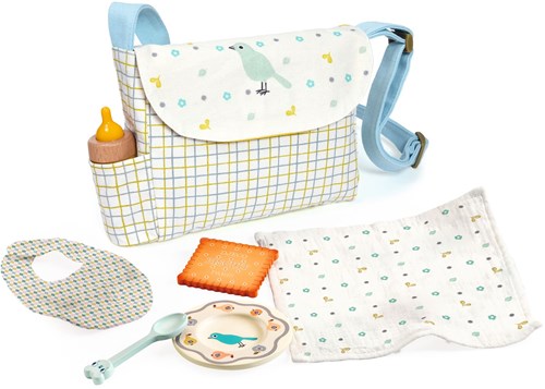 Djeco accesorios Mealtime set - accesorios de madera FSC para muñecas