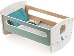 Djeco cuna mecedora Blue Night - cama de muñecas de madera FSC