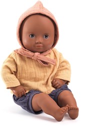 Djeco muñecas 32 cm muñeca bebé Mimosa - muñeca suave con ojos dormilones