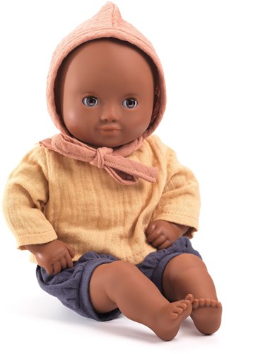 Djeco muñecas 32 cm muñeca bebé Mimosa - muñeca suave con ojos dormilones