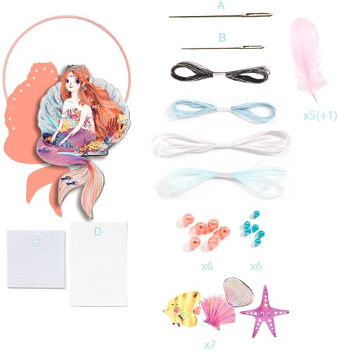 Djeco kit creativo atrapasueños Gentle mermaid - sirena creativa-2