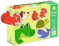 Djeco puzzle dúo animales - juguete educativo de cartón FSC-3