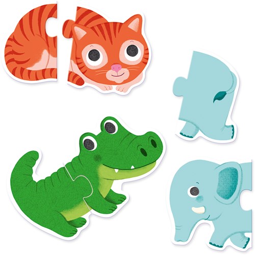Djeco puzzle dúo animales - juguete educativo de cartón FSC